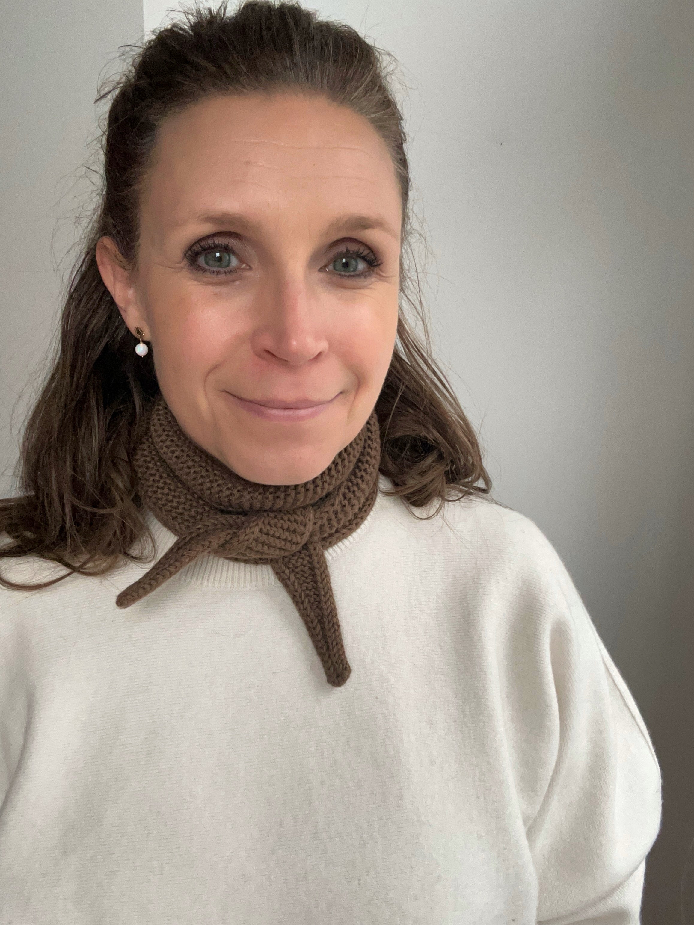 Kleiner Strick-Schal - kakao