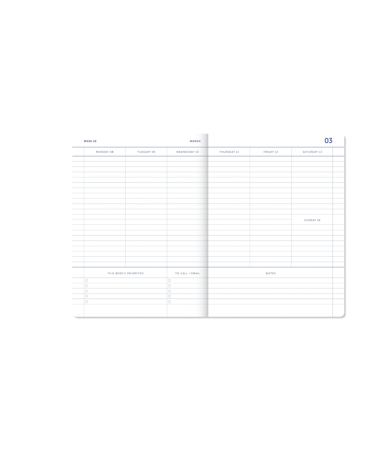 My Journal 2027 – Blumenmuster Dunkelblau/Hellblau