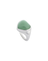 Ring La La Love Big Heart mit Green Jade - silber