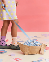 Tasche Dackel aus gewebtem Papier – Braun