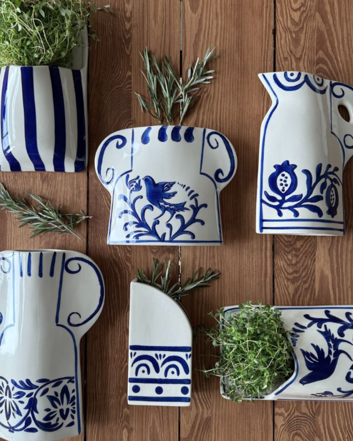 Vase Azure Pomegranate - Blau/Weiß
