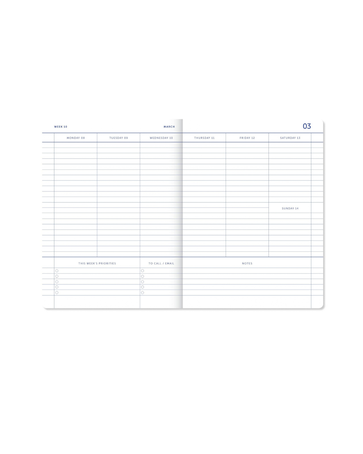 My Journal Planer 2027 - Kariert/Blau Vanille Schokolade