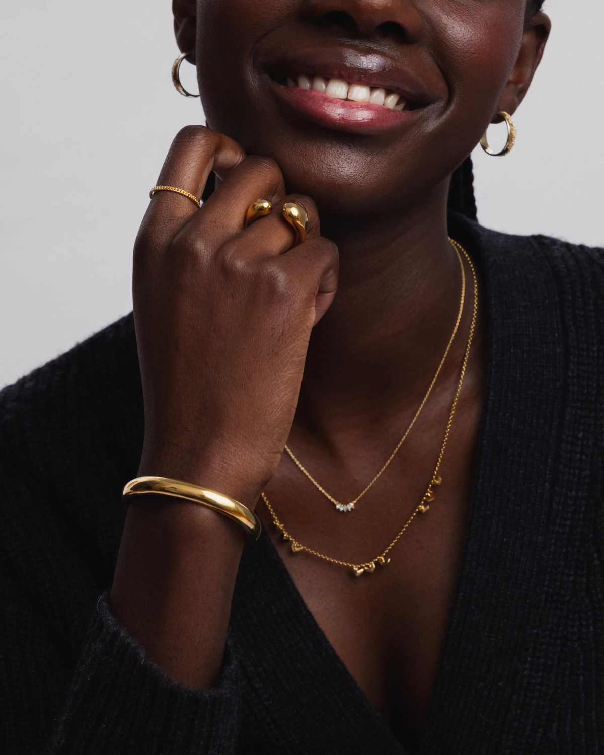 Ring Bolded Drops - gold