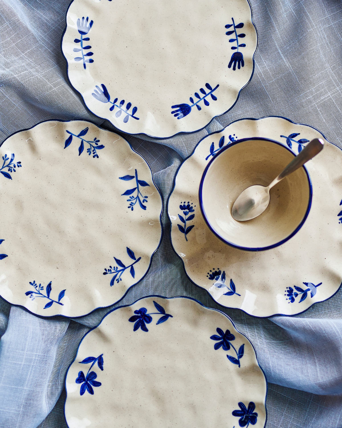 Teller Eimy – Blau (4er-Set)