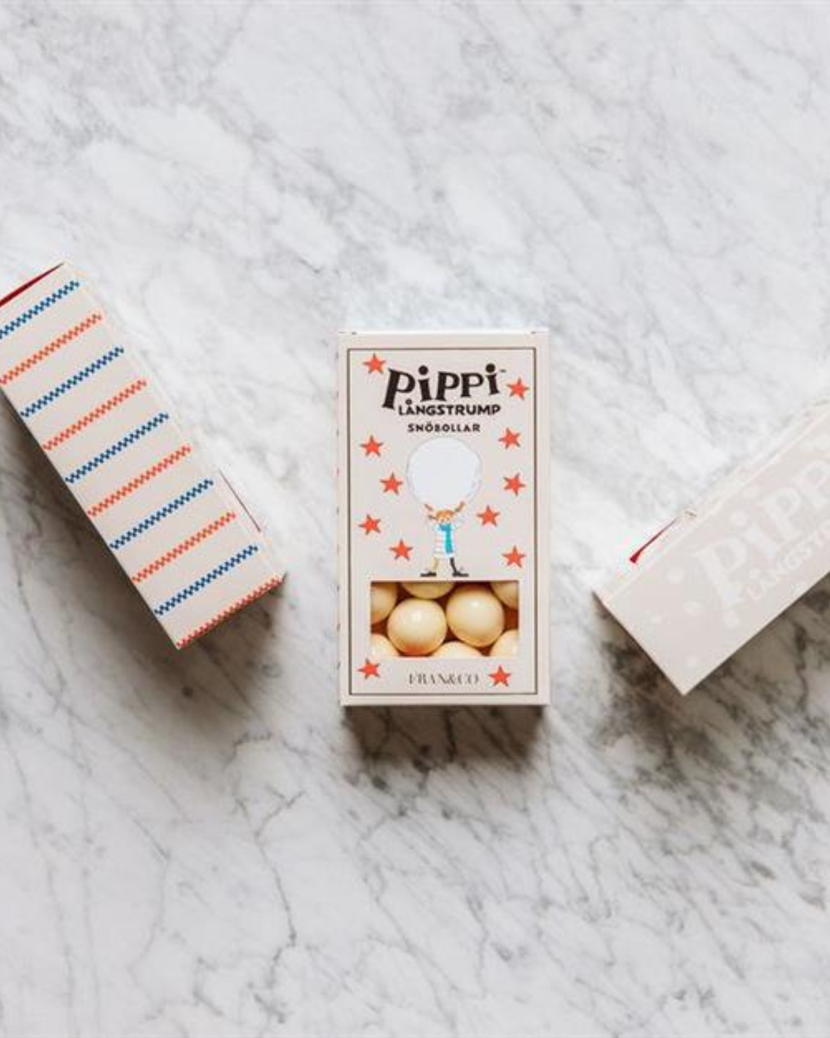 Pippi Langstrumpf Schneebälle – Weiße Schokolade & Knuspermais (90 g)