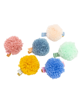 Haarspangen - Gingham & Big Pompom 6 Stk.