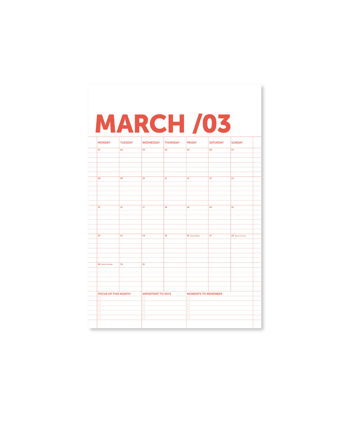 Wandkalender 2027 - A3