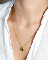 Anhänger Beloved Squared mit grünem Onyx - gold