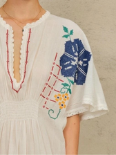 Kleid Laney EMB - Ecru/Multi