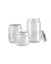 Vorratsglas mit Deckel - Gehämmertes Glas (M)