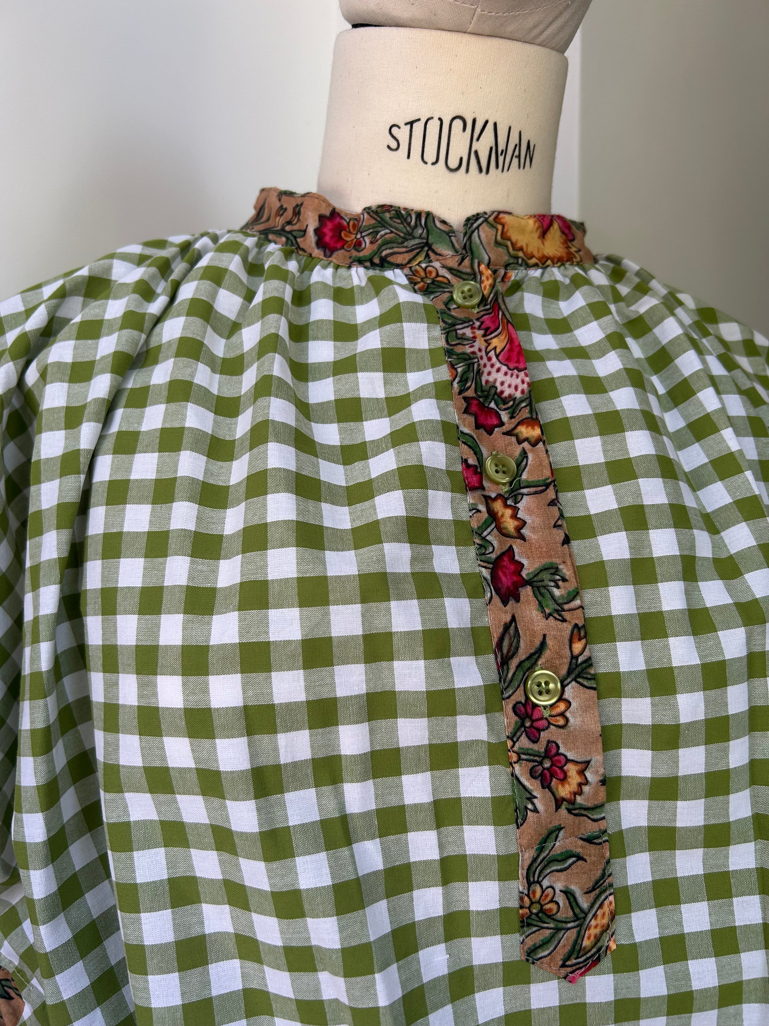 Vichy-Karo Bluse - grün