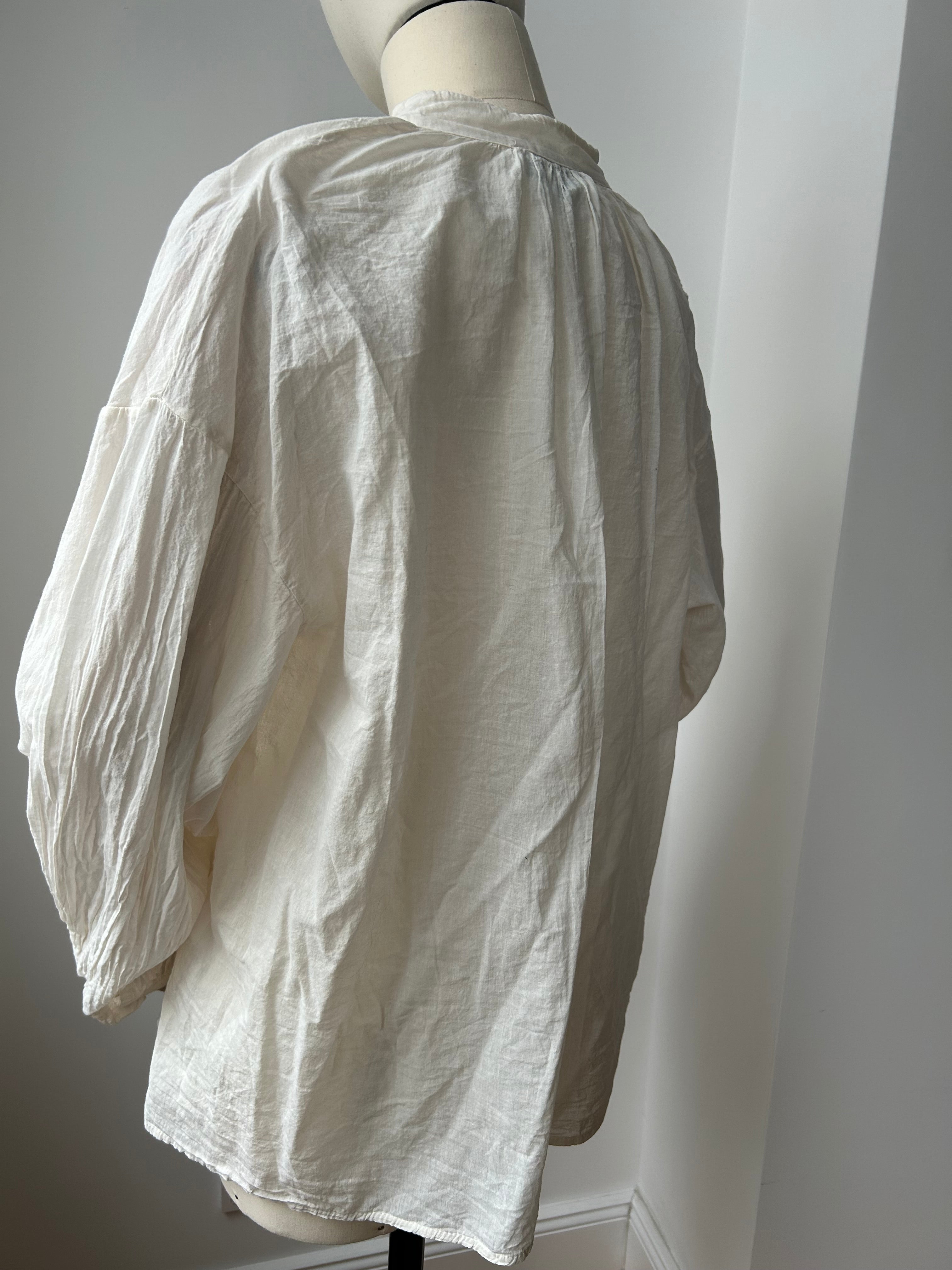 Leichte Baumwollbluse - creme