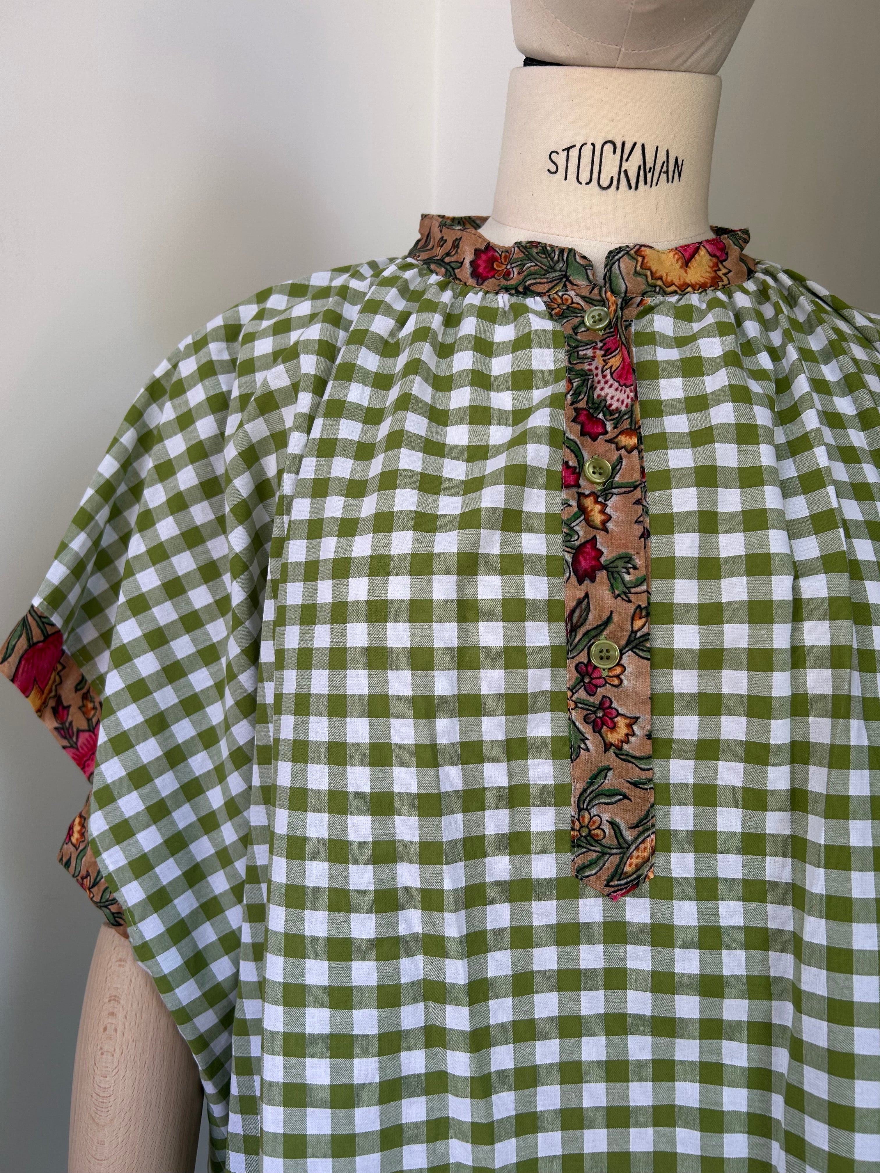 Vichy-Karo Bluse - grün