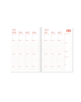 Spiral-Journal 2027 – Kariert Pink/Rot