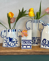 Vase Azure Pomegranate - Blau/Weiß