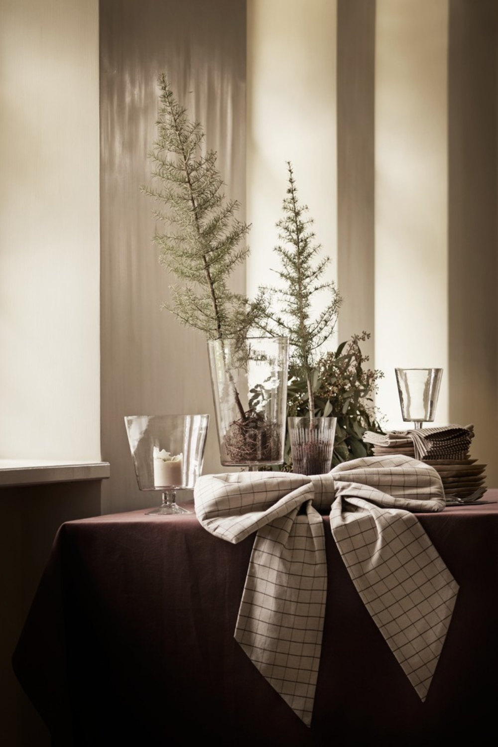Weihnachts-Schleife / Christmas Bow - Linen - L (28x18 cm)