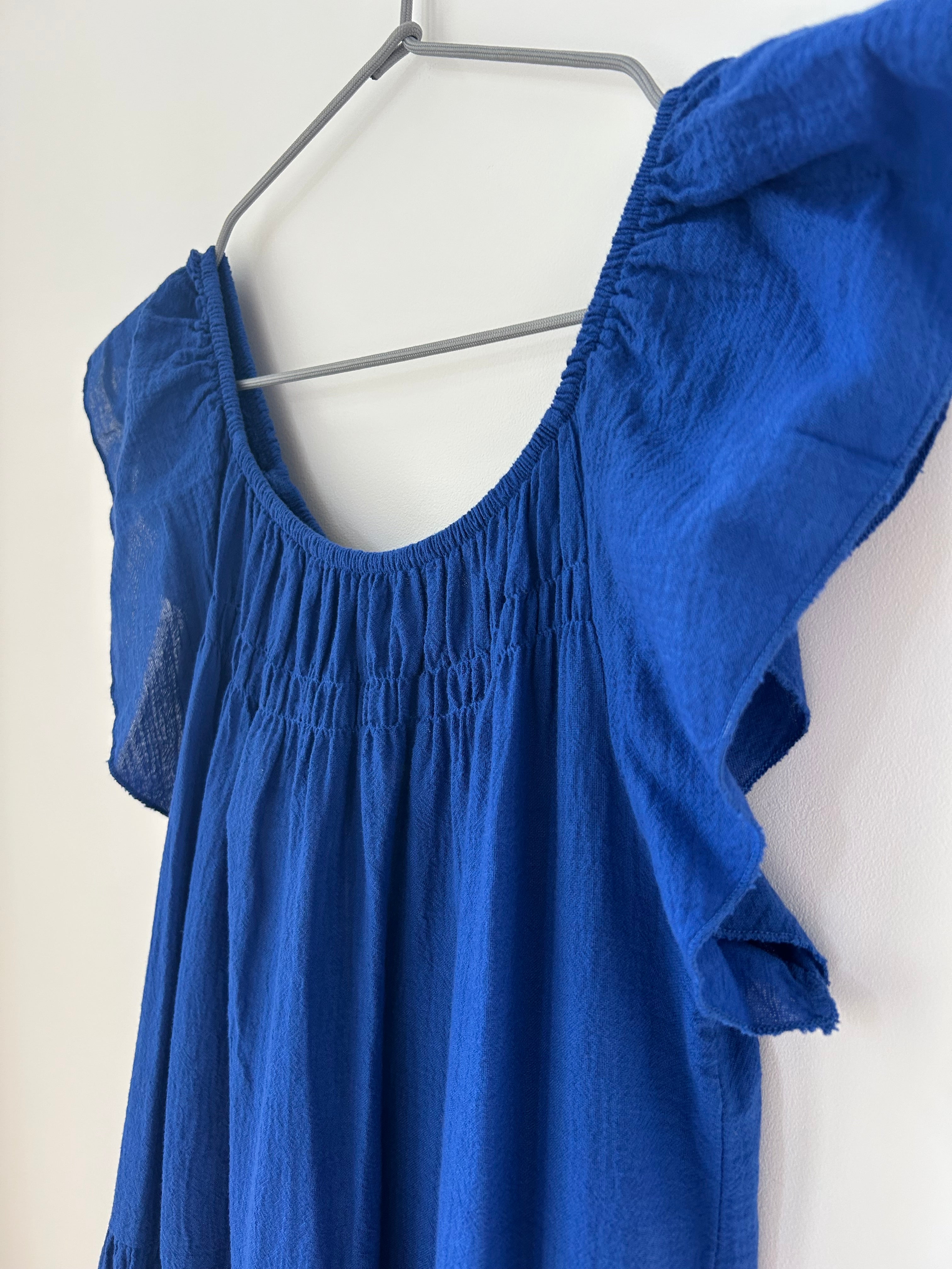 Sommerkleid aus Musselin - azurblau