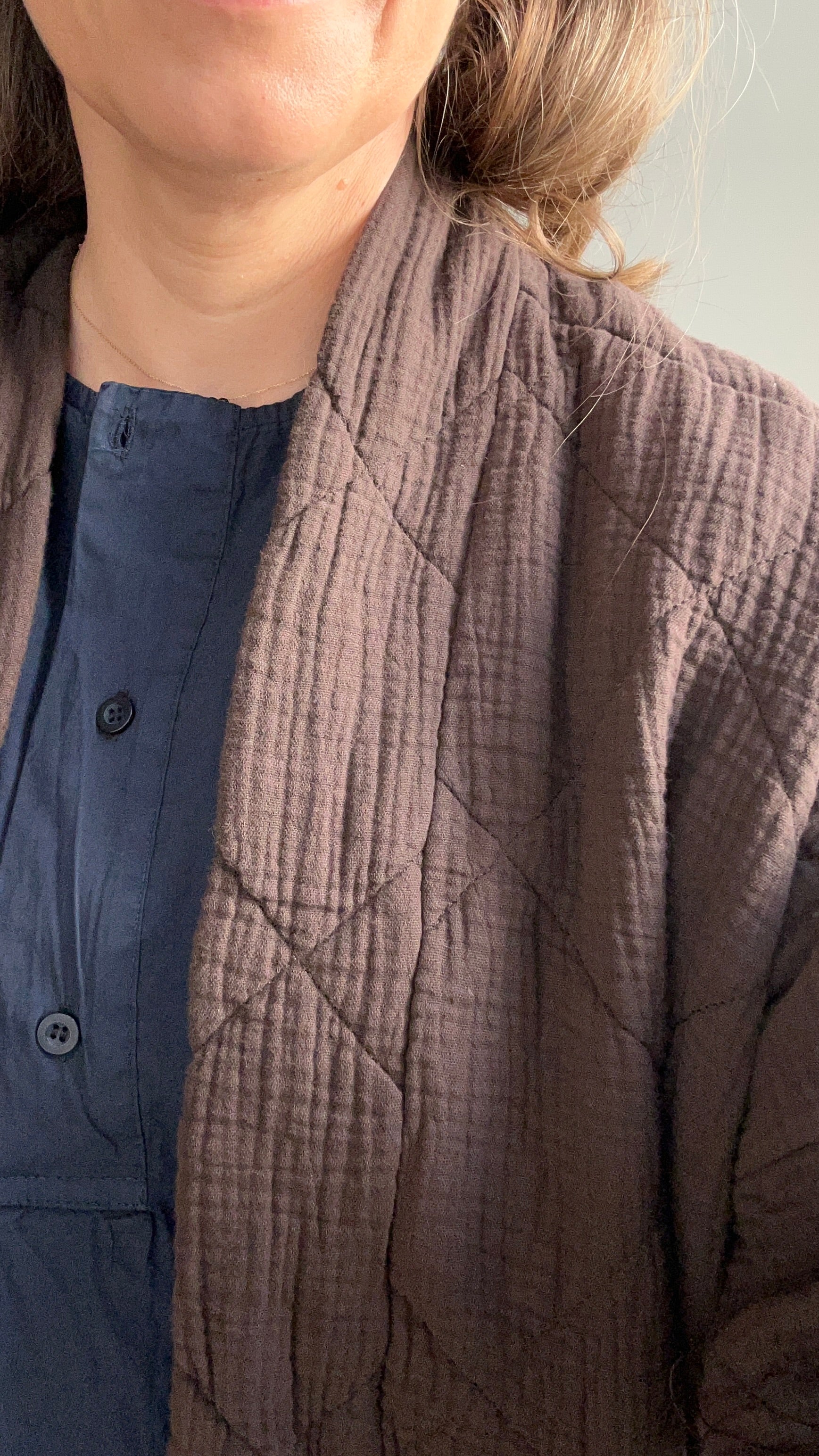 Lange Kimono-Jacke - braun