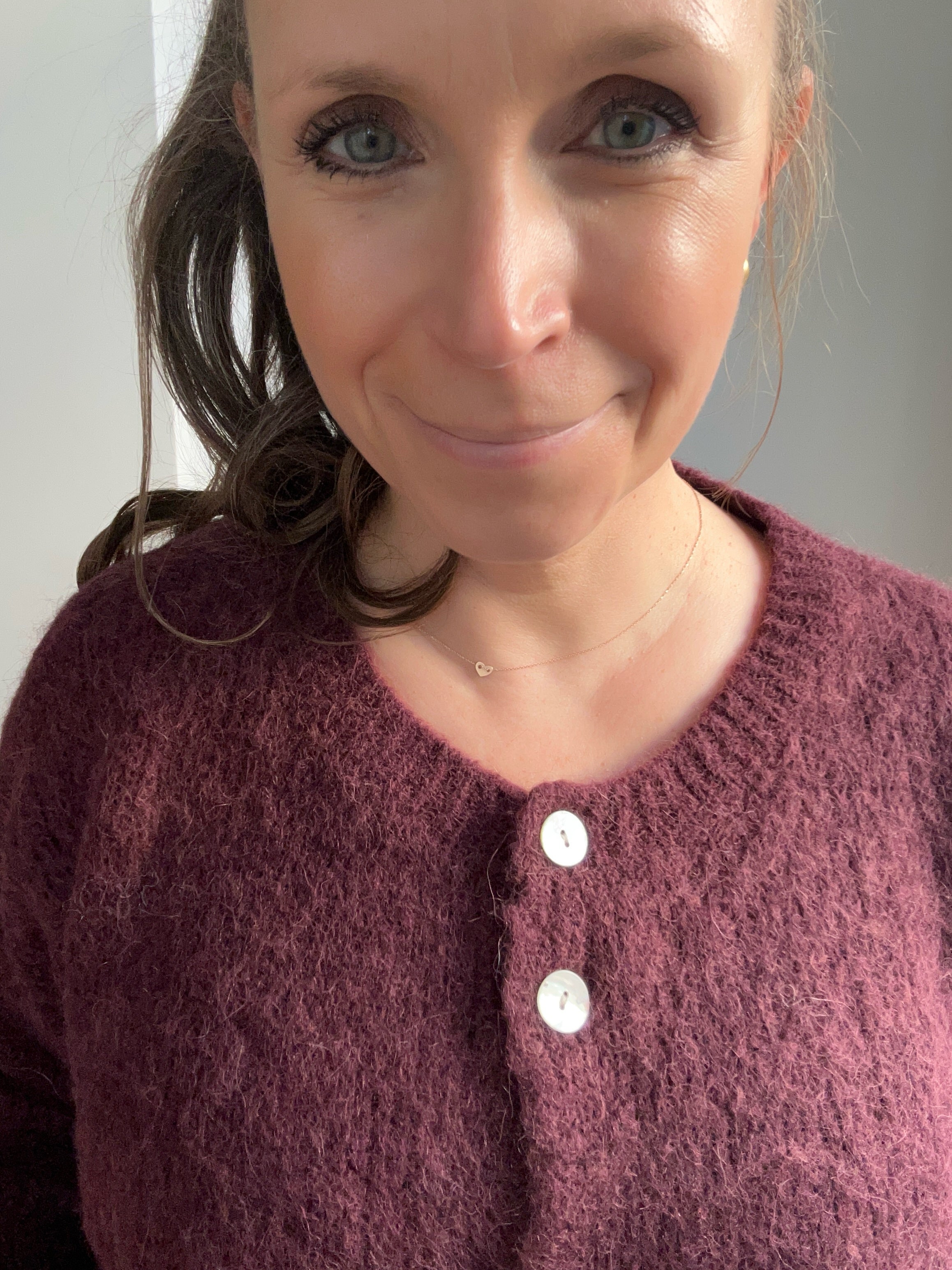 Kurze Strickjacke Cardigan - burgundy