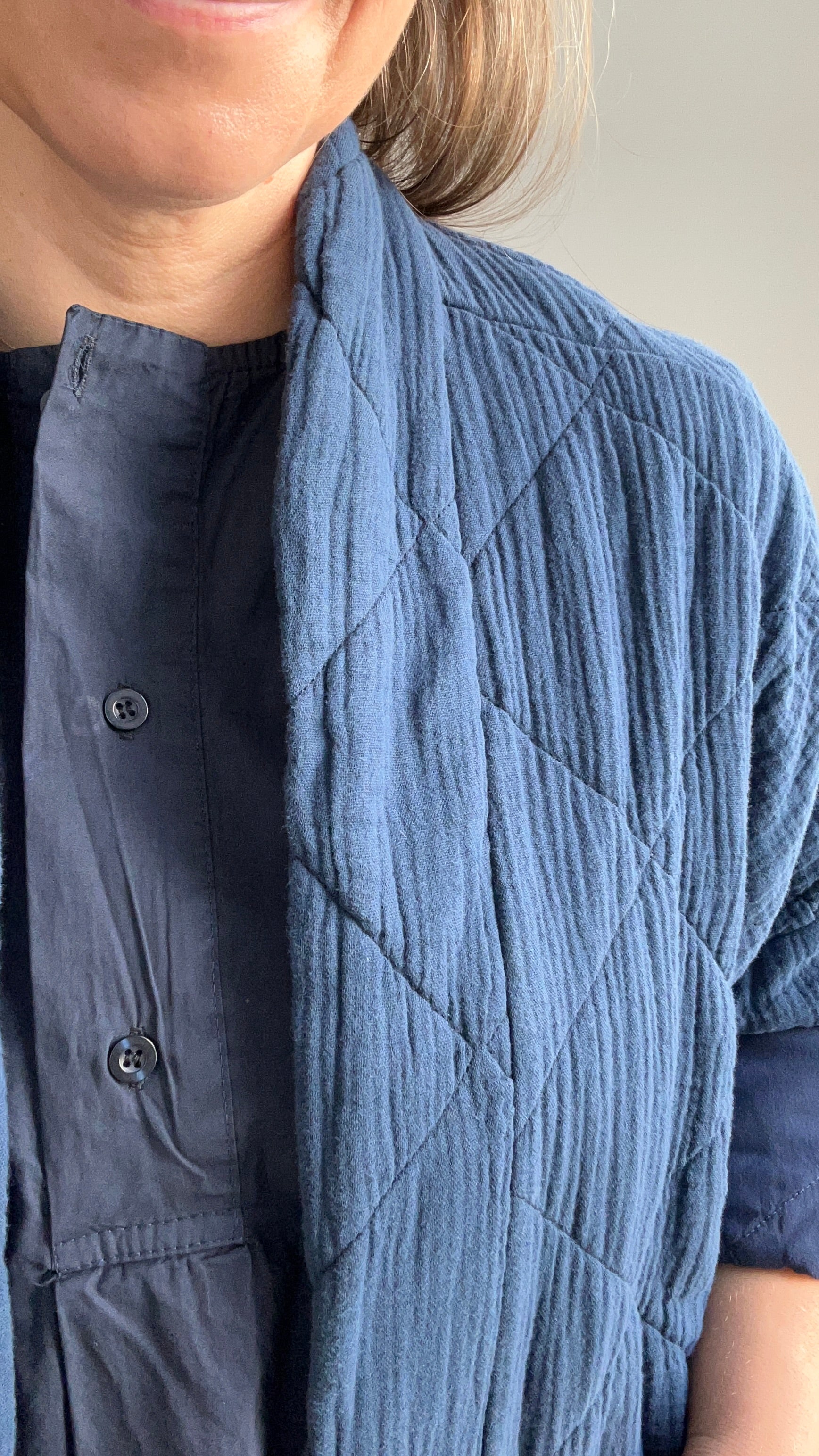 Lange Kimono-Jacke - dunkelblau
