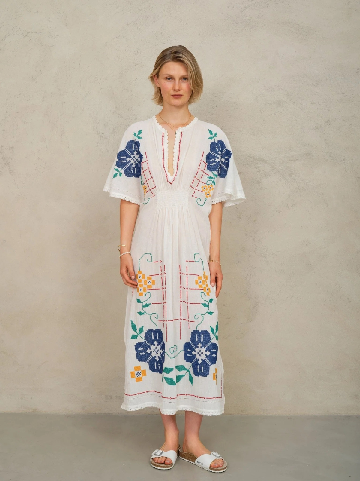 Kleid Laney EMB - Ecru/Multi