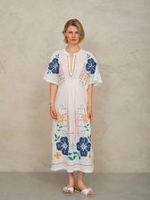 Kleid Laney EMB - Ecru/Multi