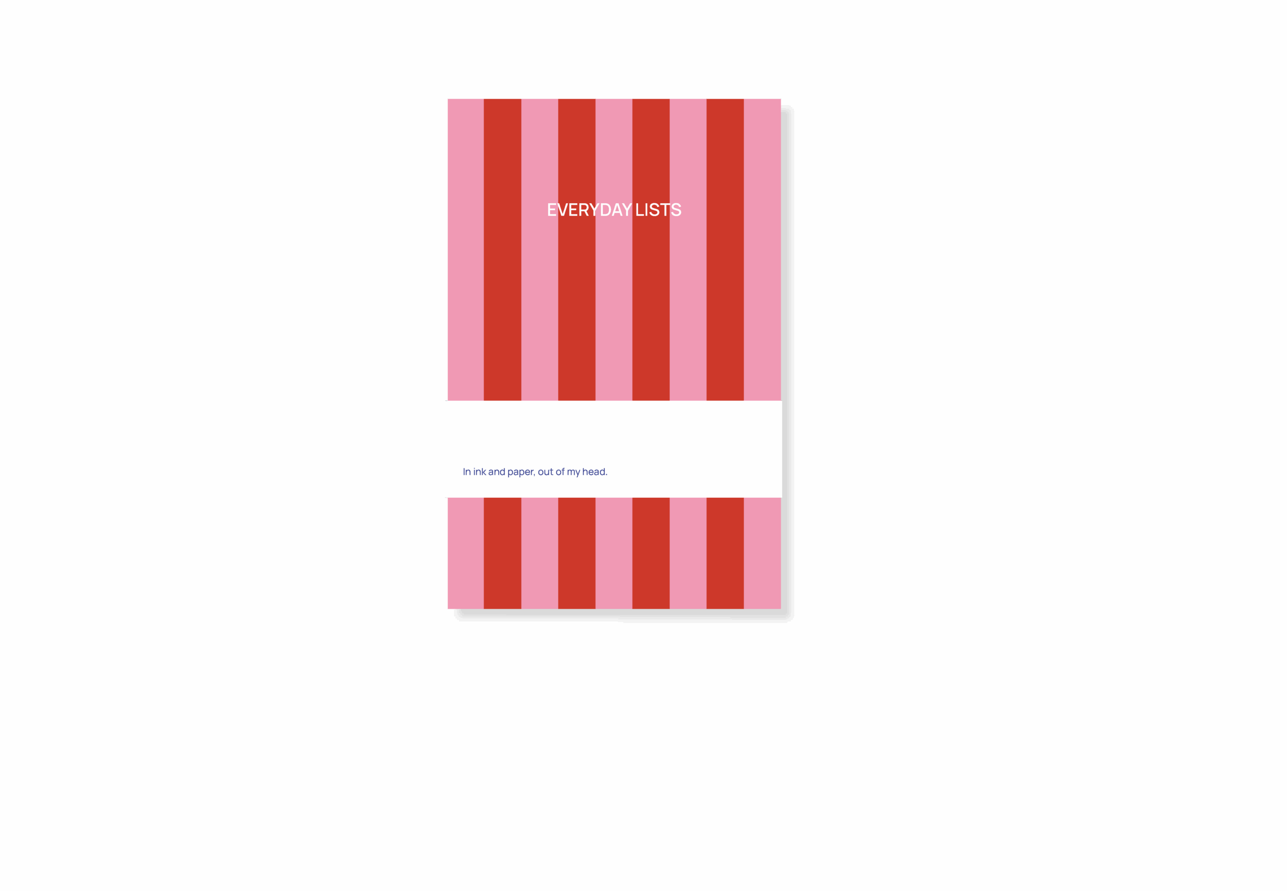 Notizblock Everyday List - Rosa Rot Gestreift