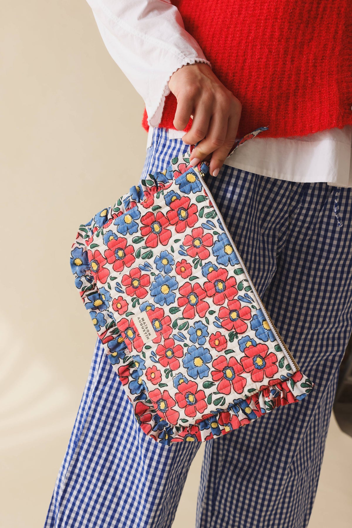 Große Tasche Flower - Koralle