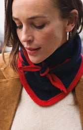 Schal Colette - zweifarbig Marineblau/Rot