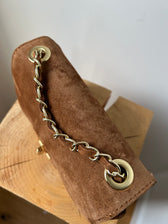 kleine Handtasche aus Wildleder - camel