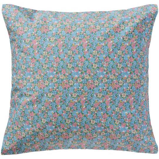 Kissenbezug Floral - hellblau/rosa