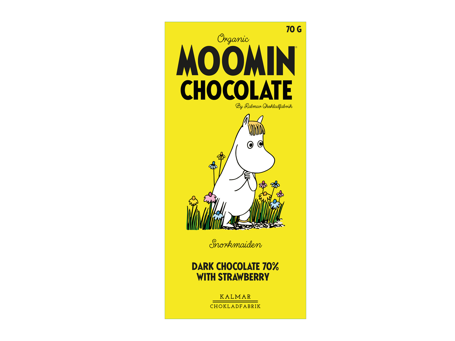 Mumin-Schokolade Snorkmaiden - Zartbitterschokolade mit Erdbeeren 70 g