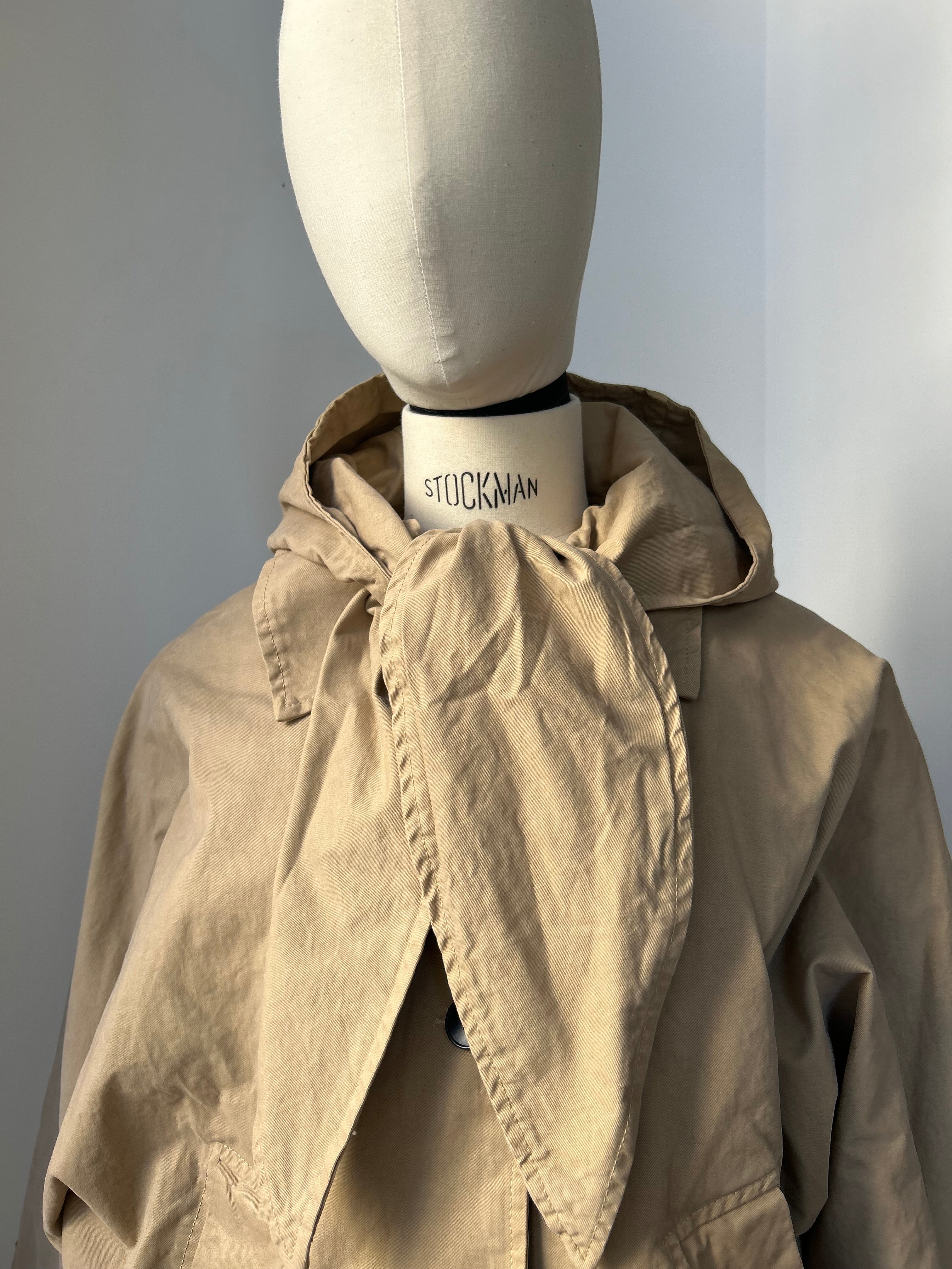 Jacke mit Kapuzenschal zum Knoten - beige