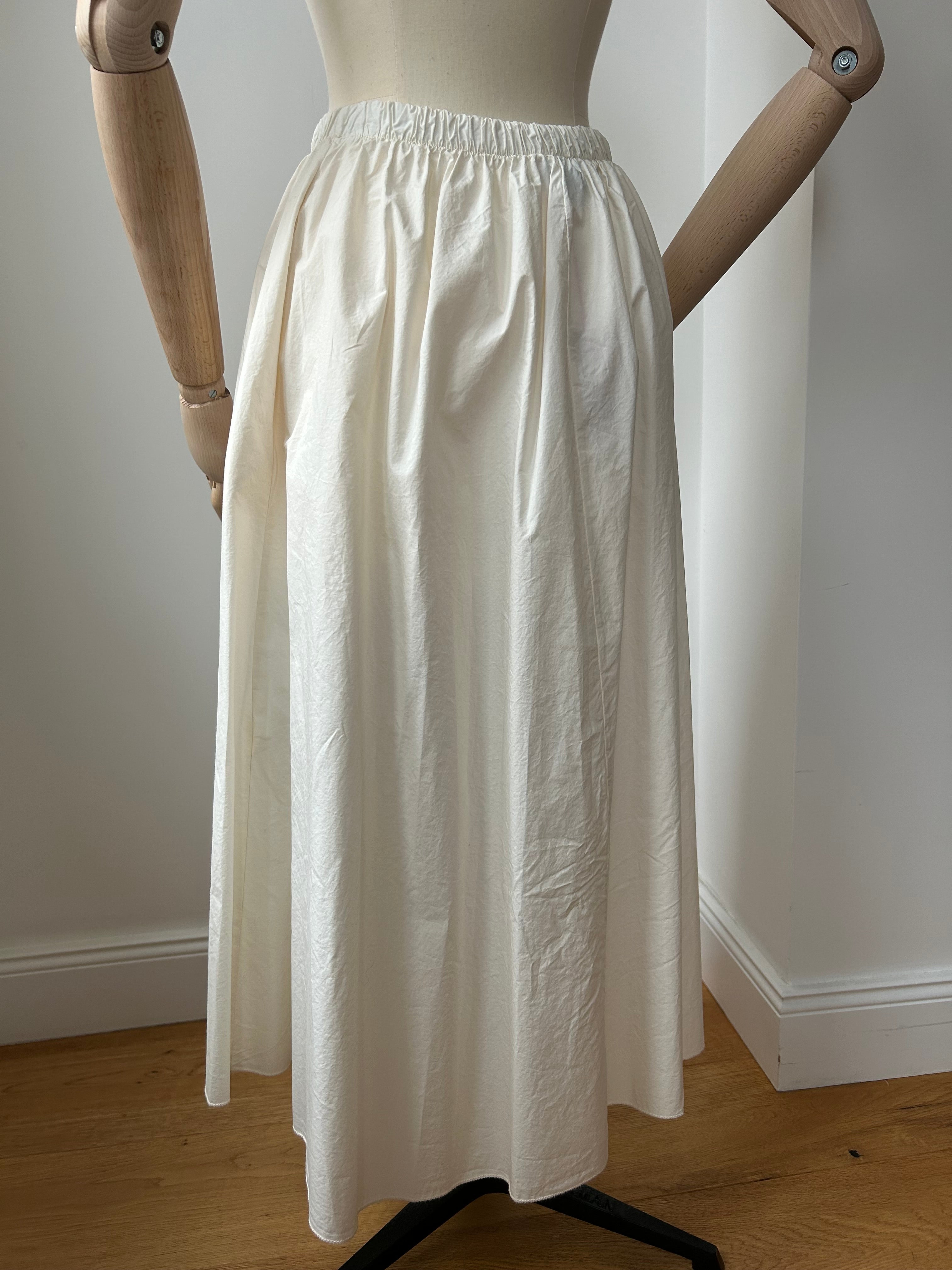 Baumwollrock mit Taschen - creme