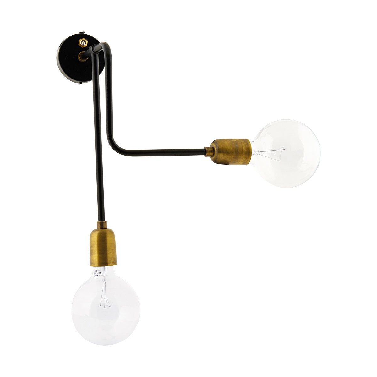 Wandlampe Molecular - schwarz/messing groß