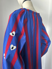 Kleid mit Streifen - rot & blau