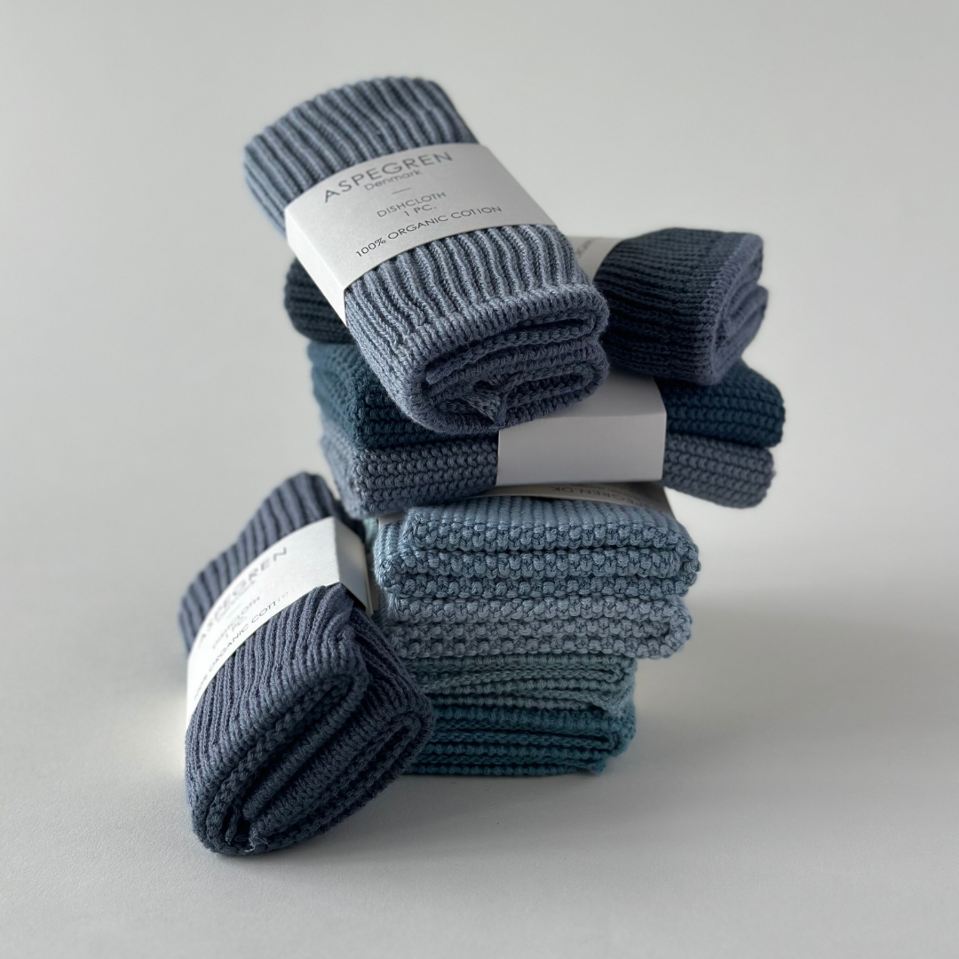 Gestrickte Spültücher 25 x 25 cm - 2er-Set Blau