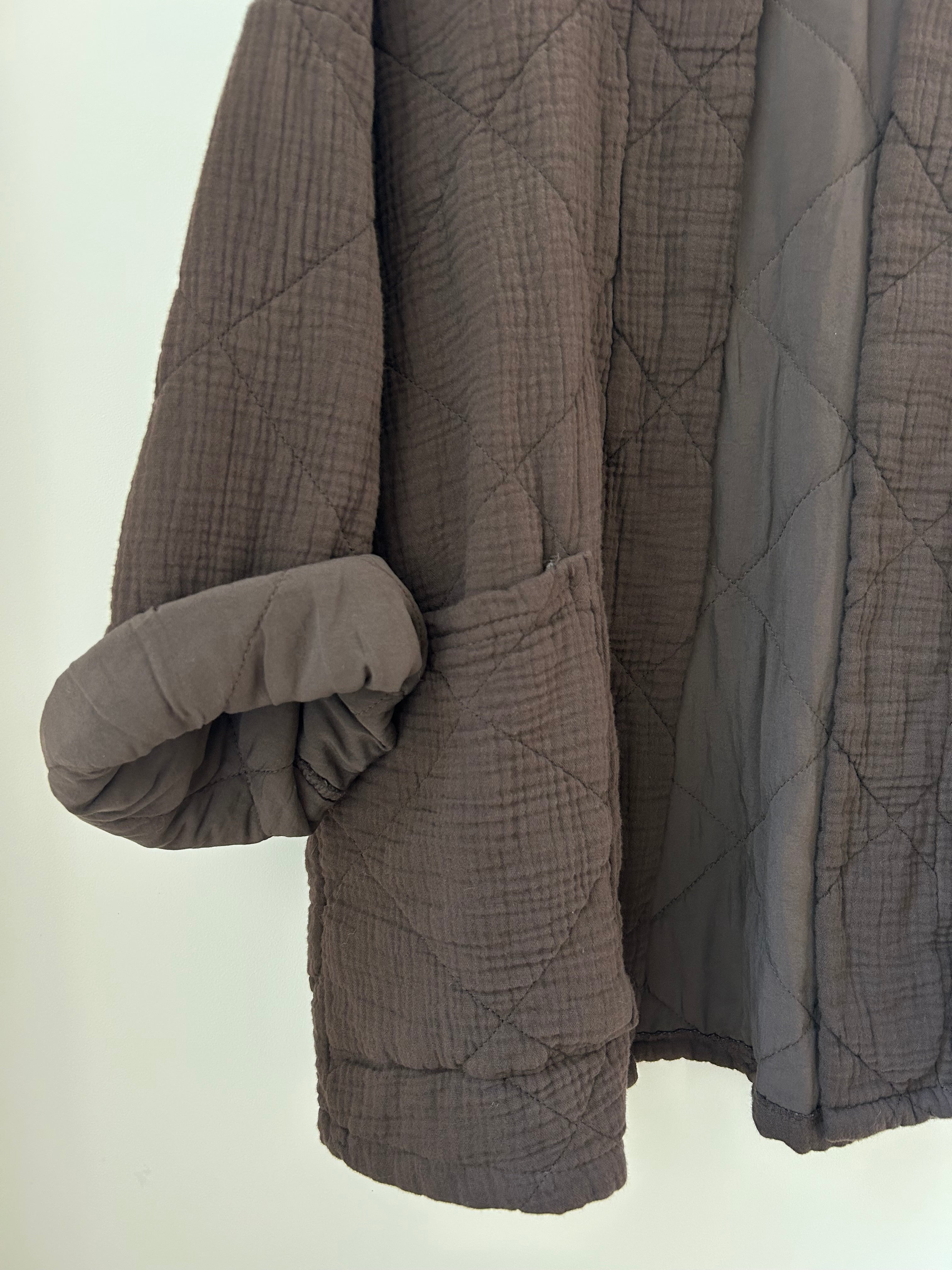 Lange Kimono-Jacke - braun