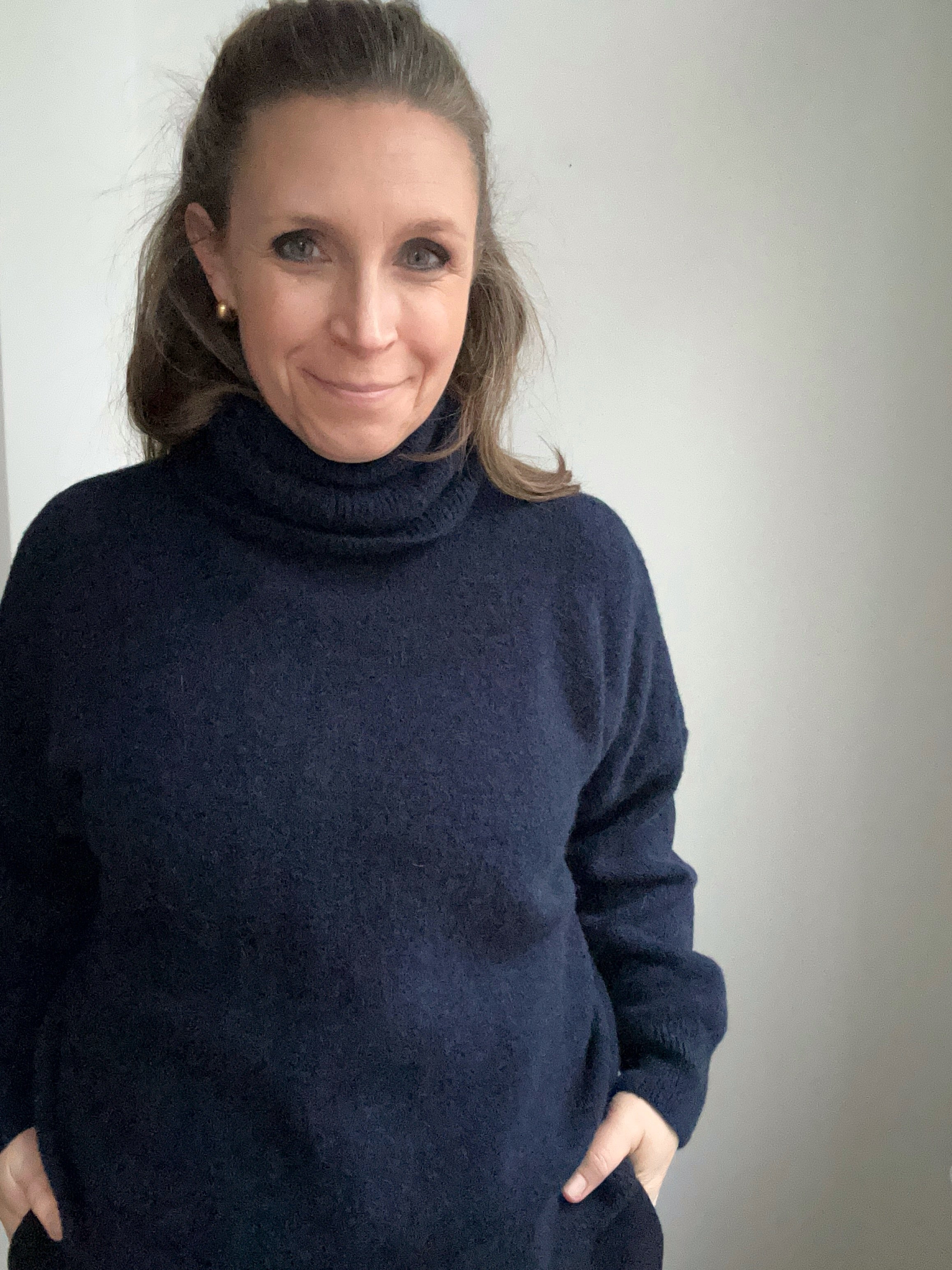 Rollkragen Pullover dunkelblau