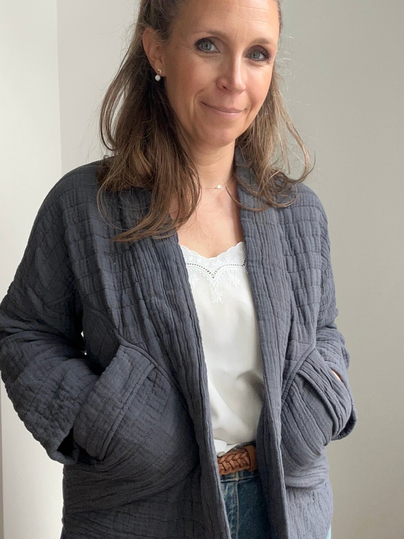 Kimono-Jacke - dunkelgrau