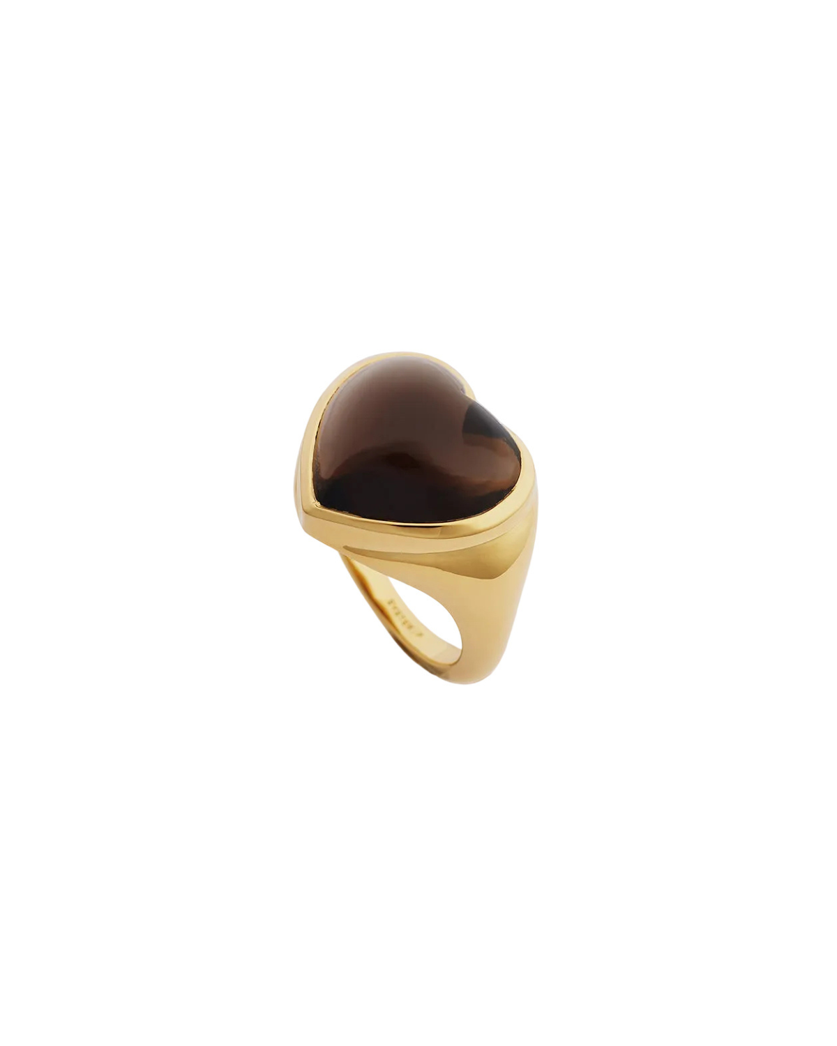 Ring La La Love Big Heart mit Rauchquarz - gold