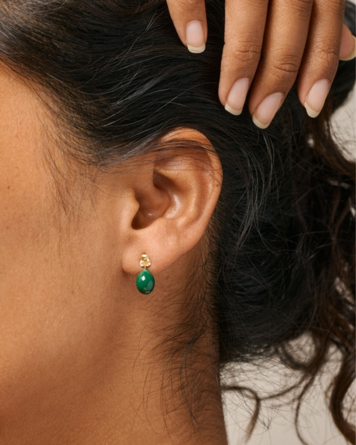 Ohrstecker Poe - gold/petrol