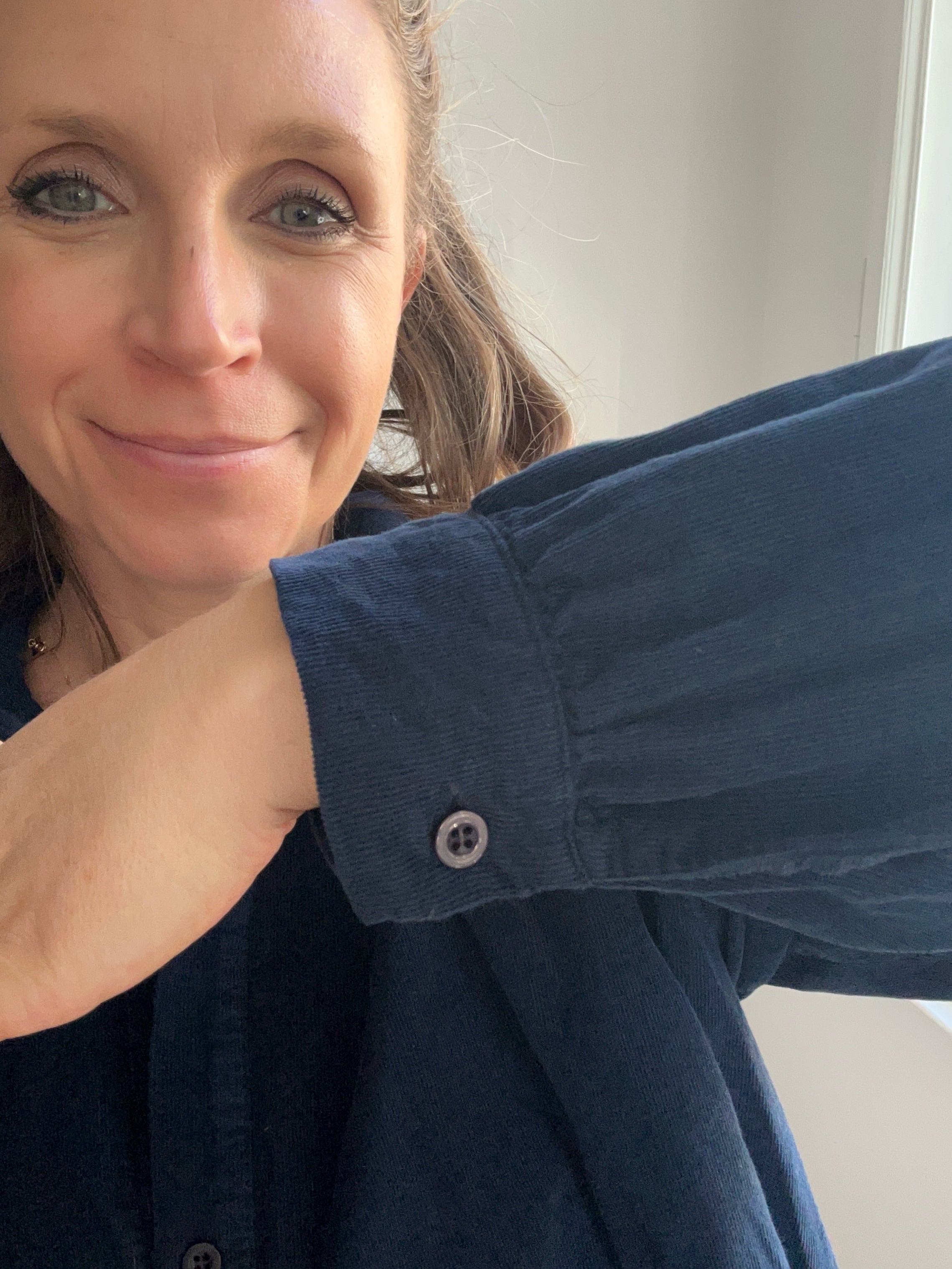 Bluse aus Babycord - Navy