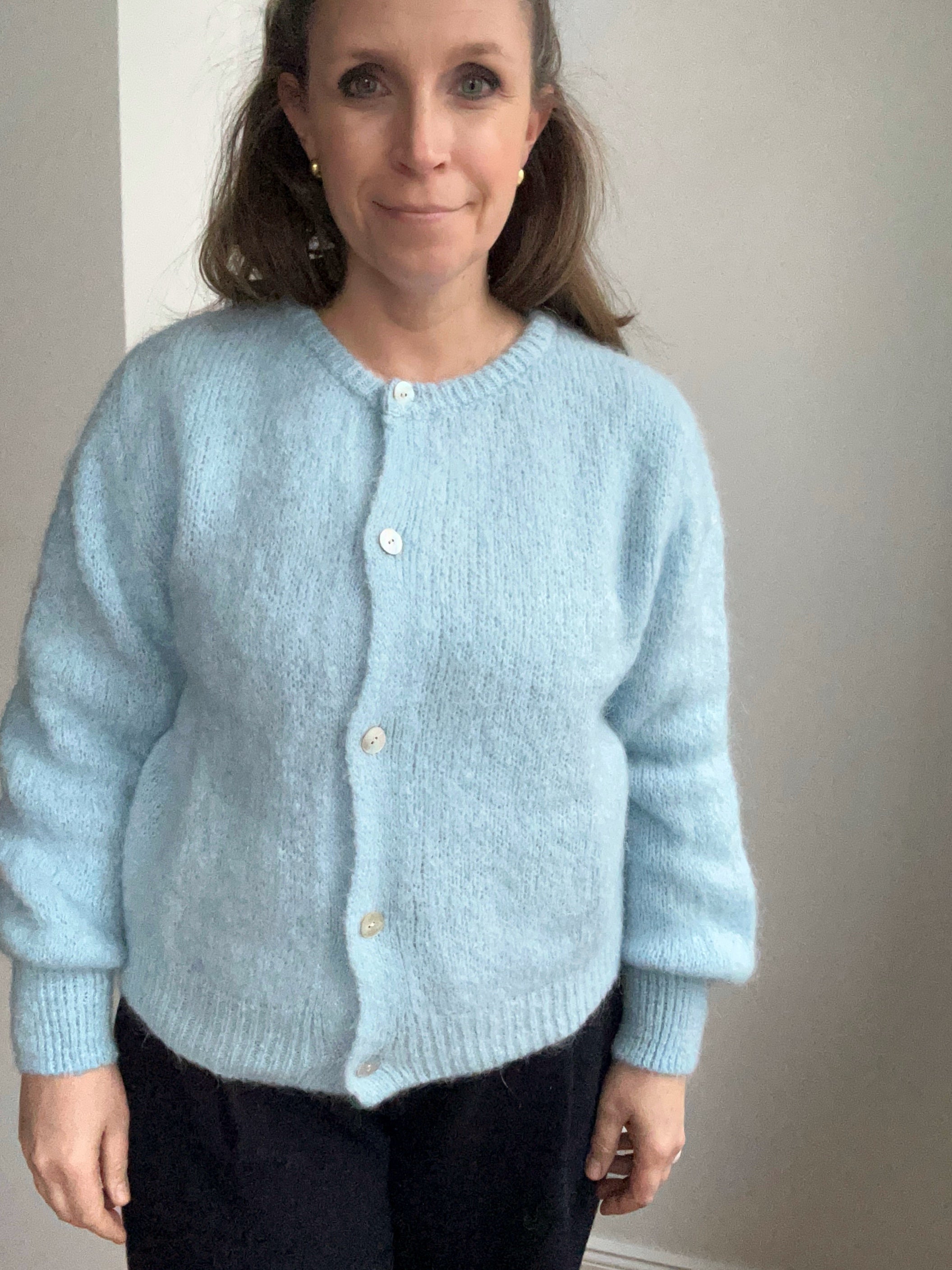 Strickjacke Cardigan - hellblau