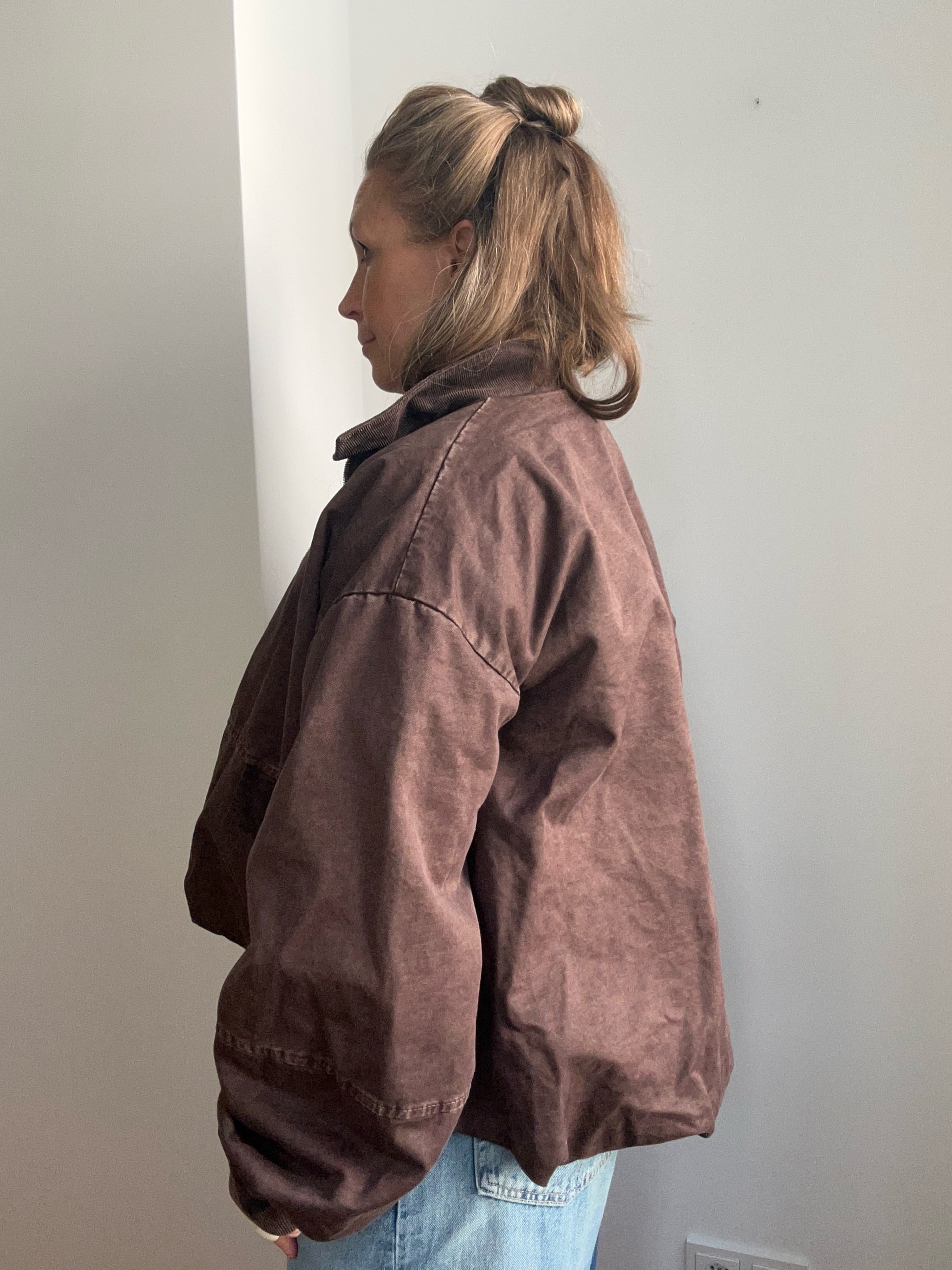 Herbstjacke mit Volumen im Barn Style - dunkelbraun