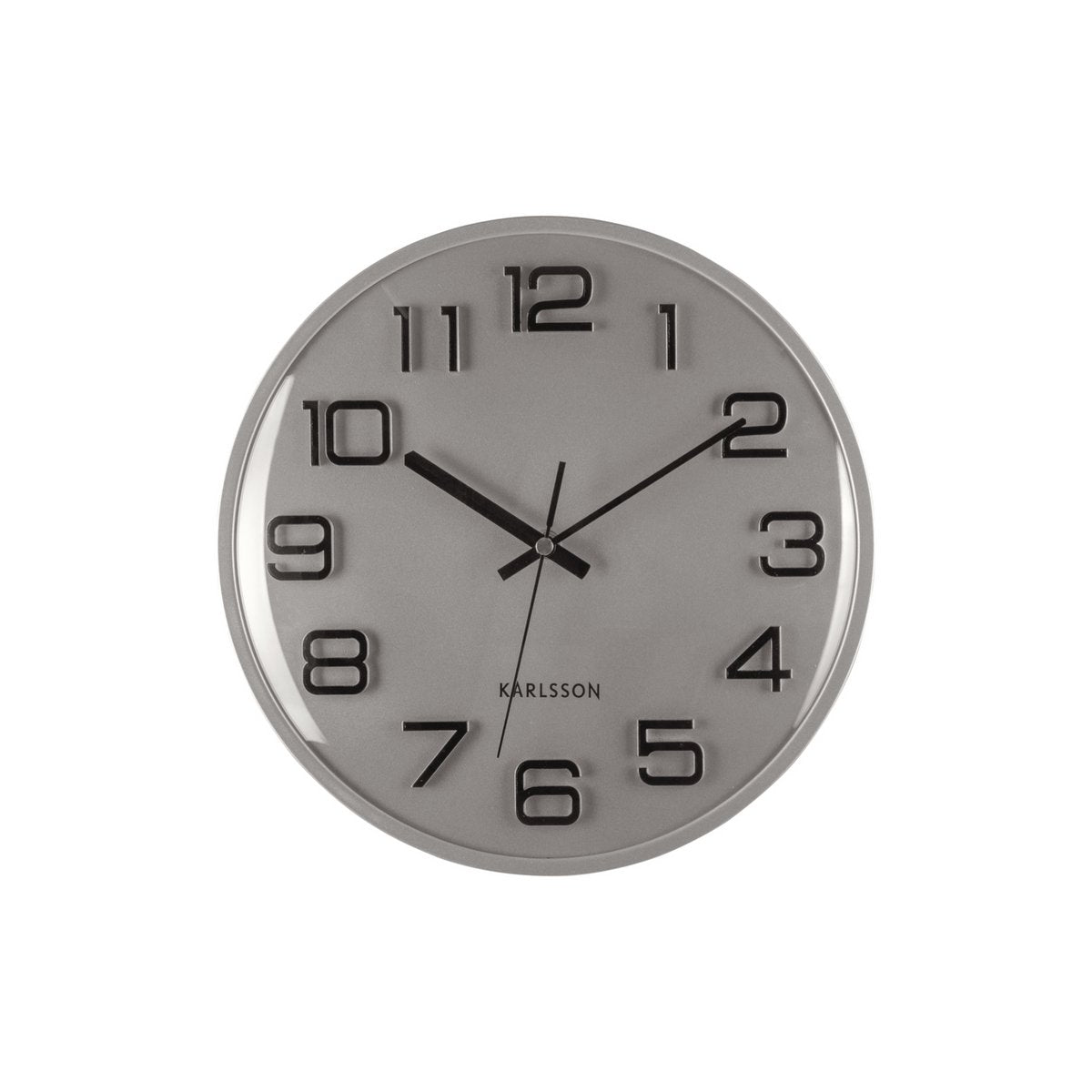 Wanduhr 3D-Zahlen - Silber