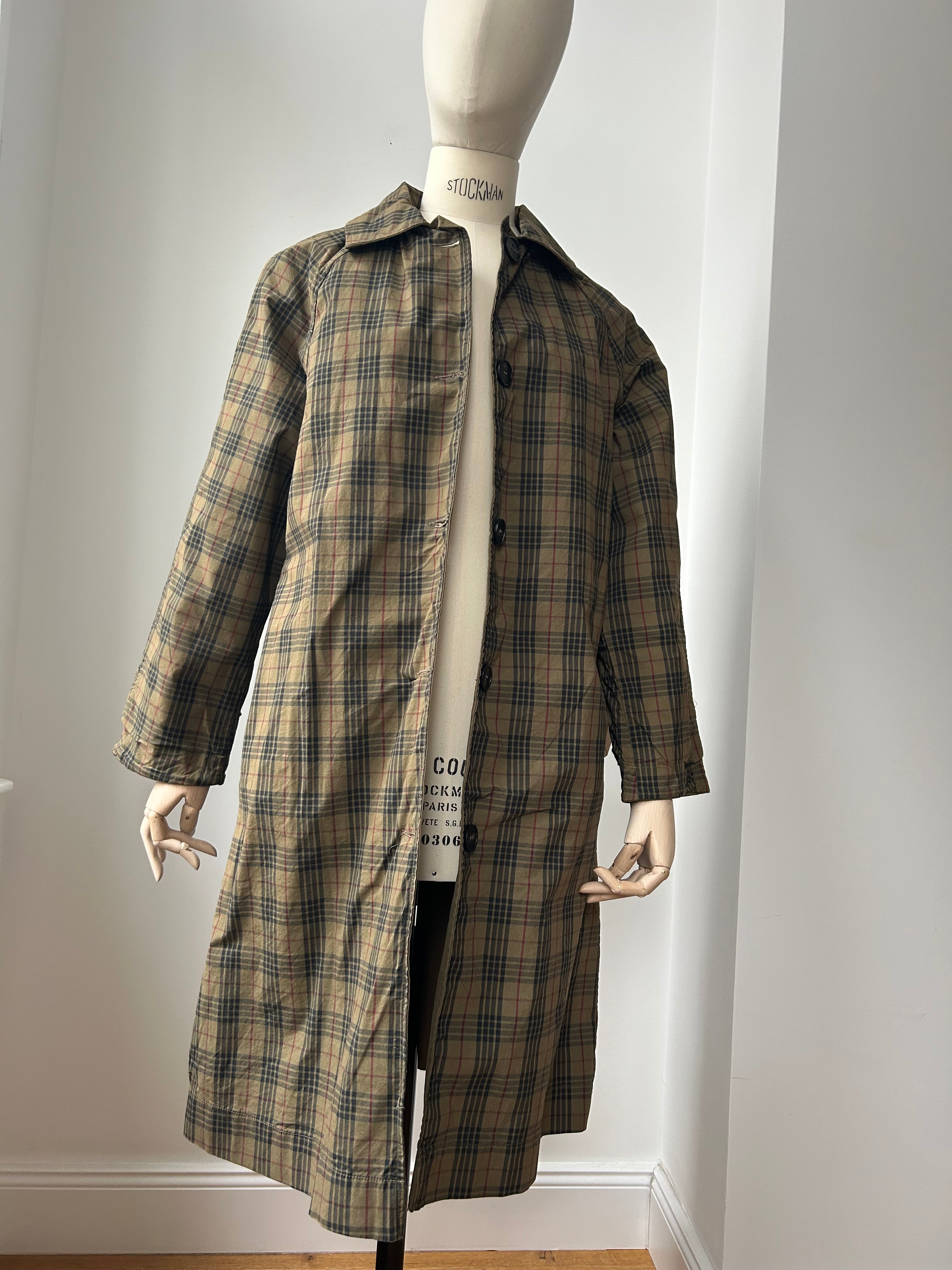 Wendemantel mit Karomuster - braun