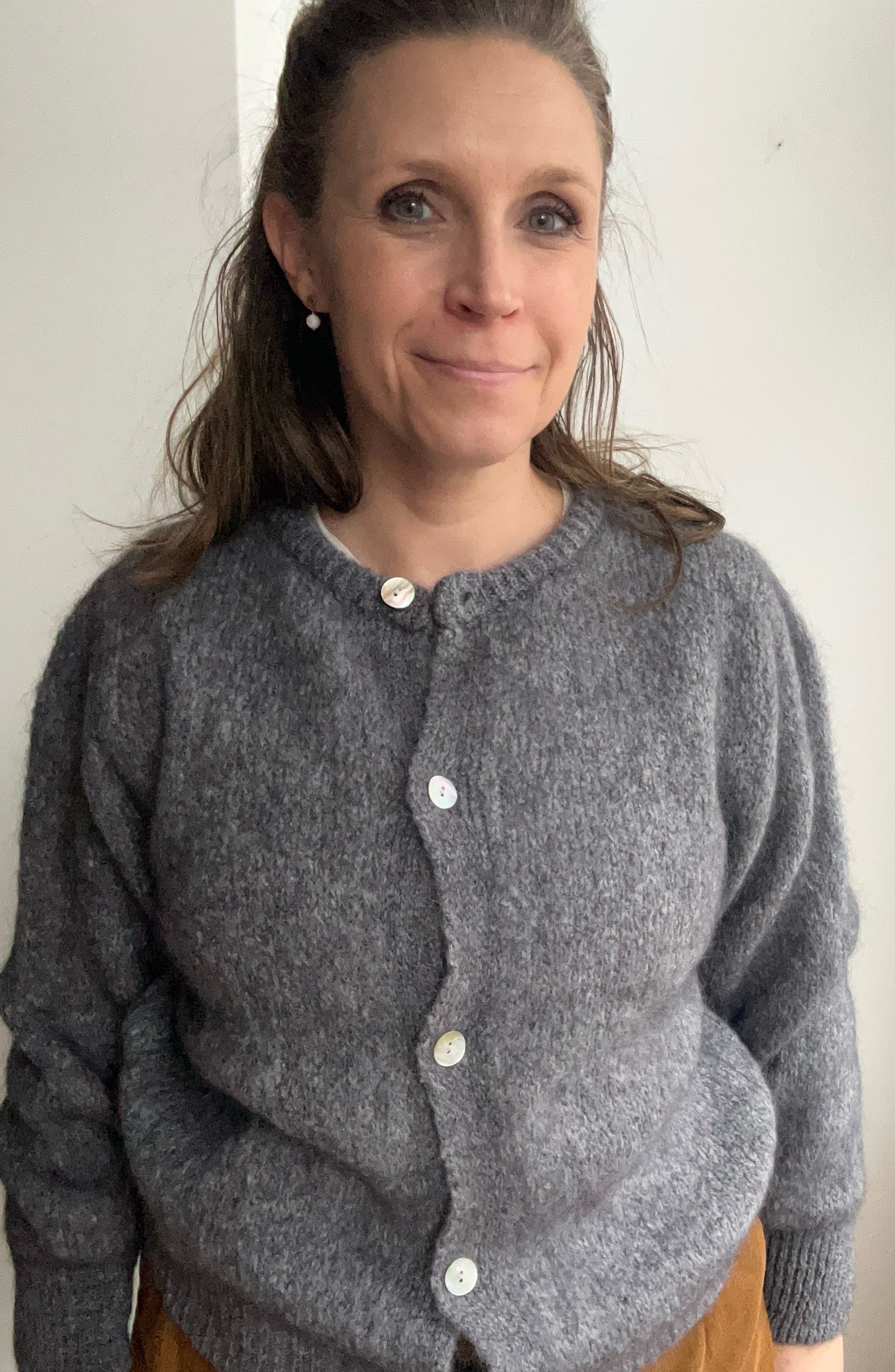 Strickjacke Cardigan - grau