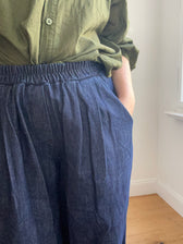 Warme Culotte Palazzo-Hose - Dark Denim