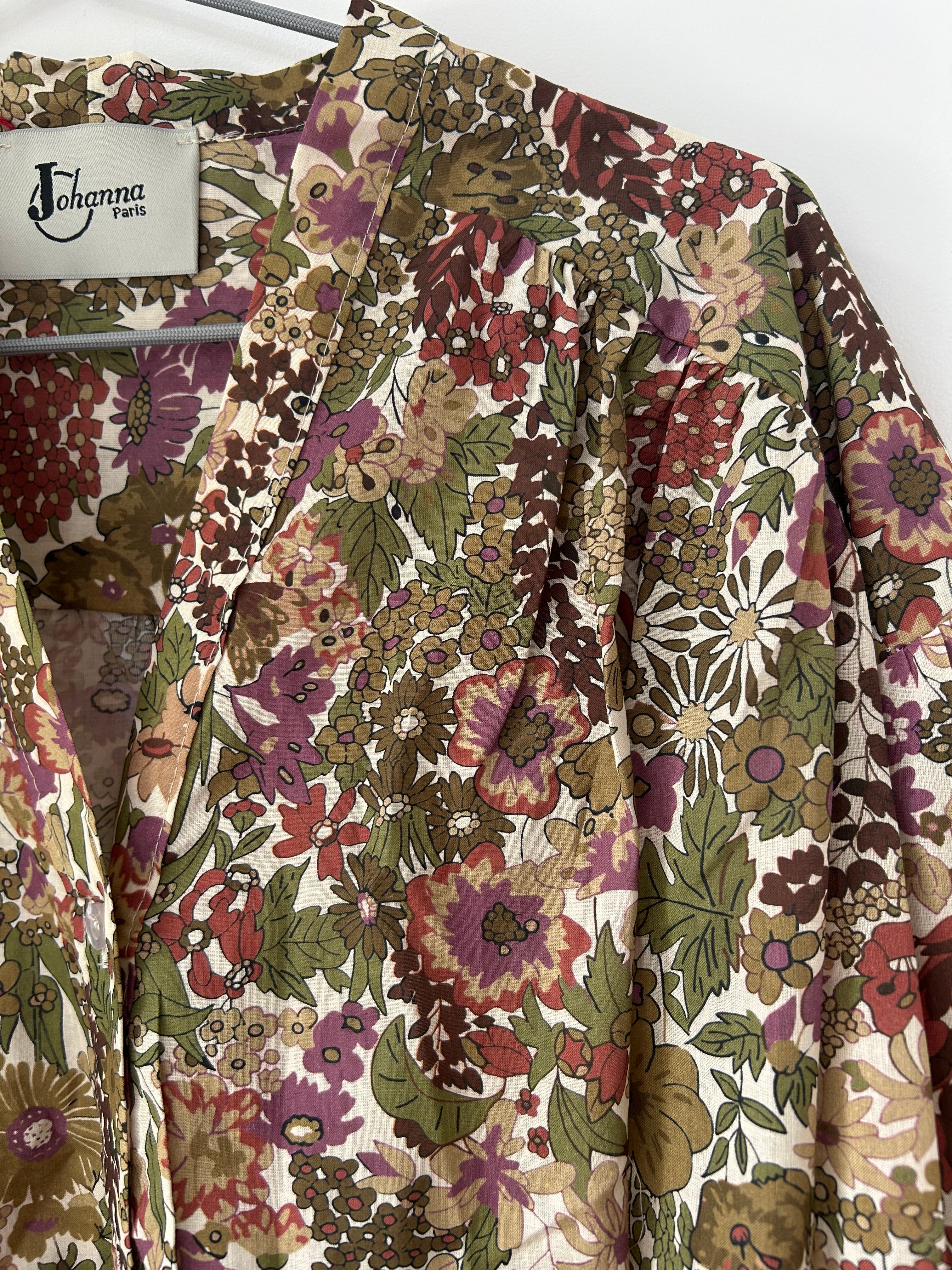 Langarmbluse mit Blumenmuster - rosa
